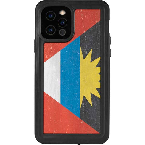 Antigua and Barbuda Flag Distressed iPhone 12 Pro Waterproof Case
